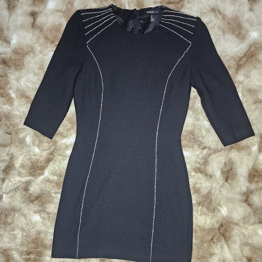 Elegant Black Dress with Silver Accents